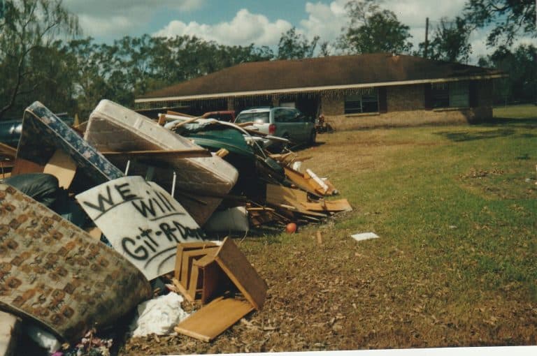 Photo of devastation from Hurricane Katrina 20 years ago.