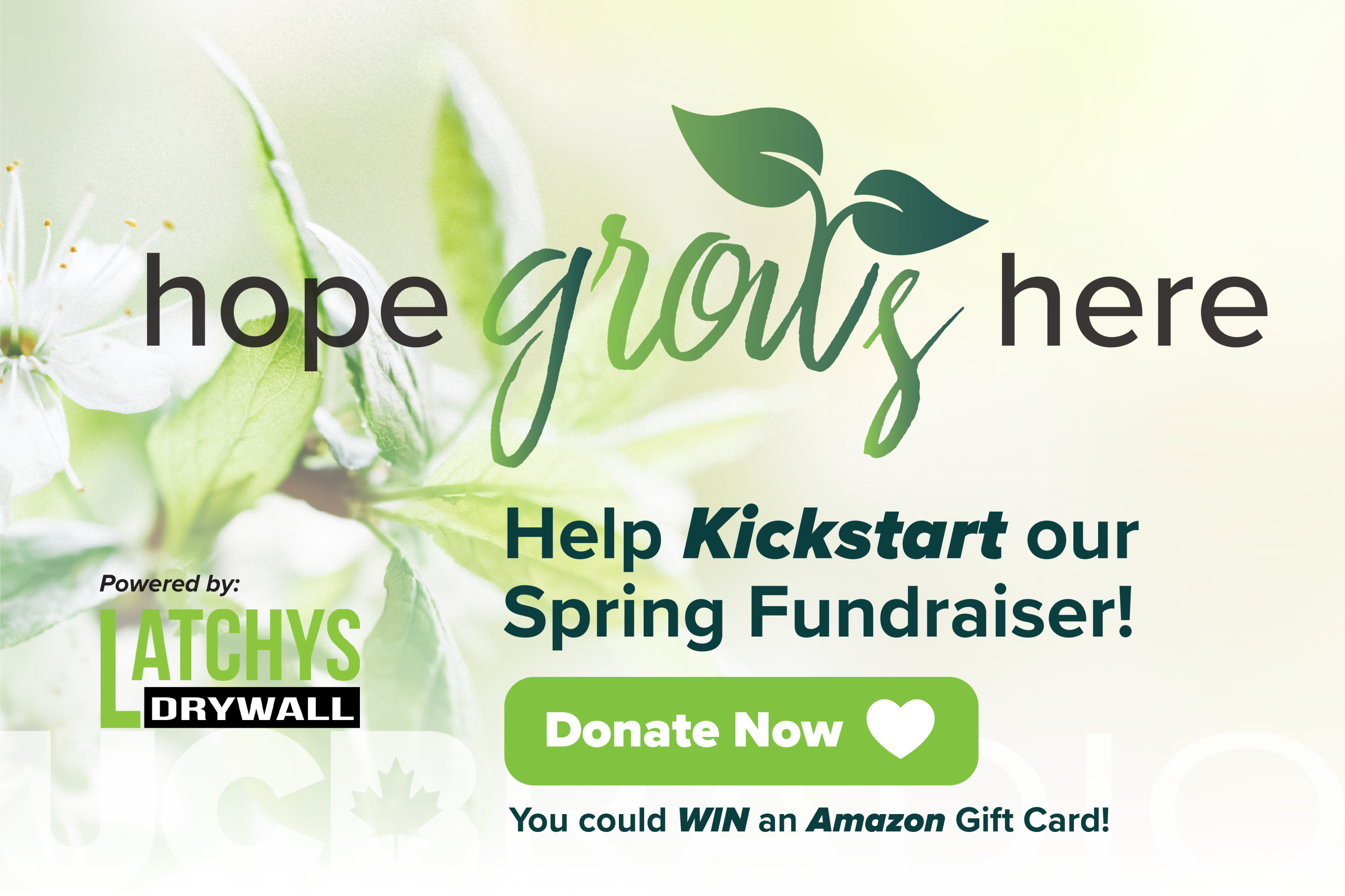 Hope Grows Here Kickstart Banner Donate Page