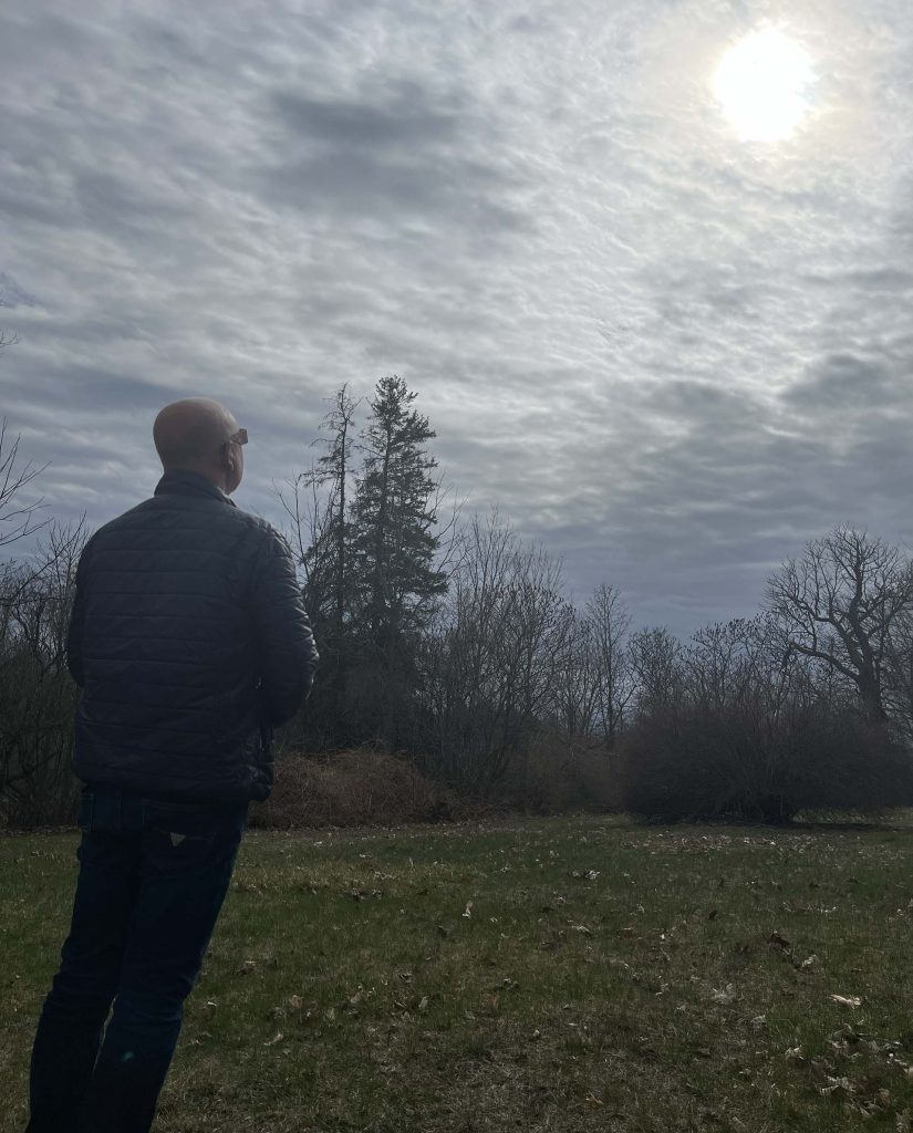Brian Doerksen looking at the eclipse.